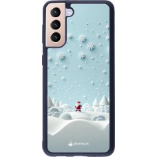 Samsung Galaxy S21+ 5G Case Hülle - Silikon schwarz Weihnachten 2023 Kleiner Vater Schneeflocke