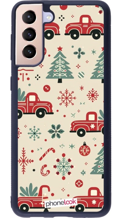 Samsung Galaxy S21+ 5G Case Hülle - Silikon schwarz Weihnachten 2024 Lkw Tanne