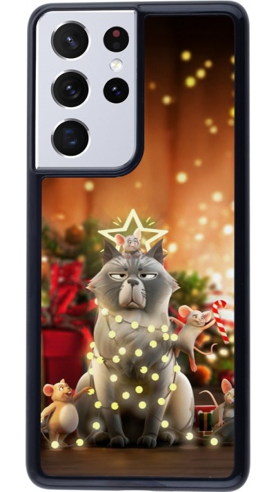 Samsung Galaxy S21 Ultra 5G Case Hülle - Christmas 25 Xmas Cat