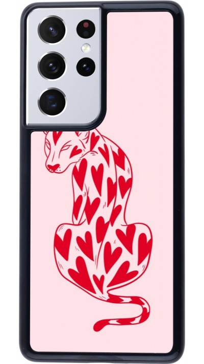 Samsung Galaxy S21 Ultra 5G Case Hülle - Leopard with hearts 2026