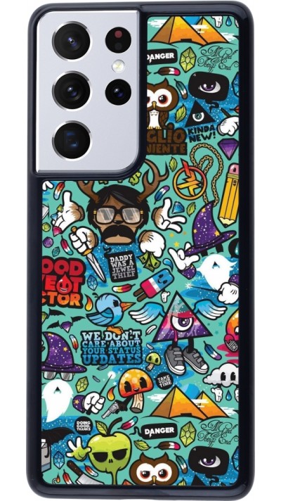 Samsung Galaxy S21 Ultra 5G Case Hülle - Mixed Cartoons Turquoise