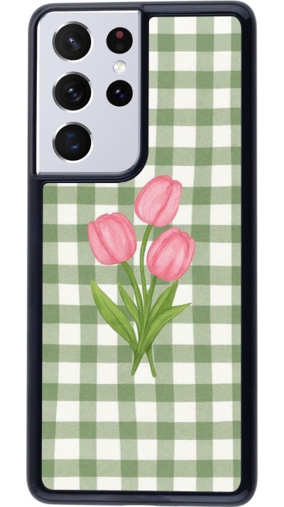 Samsung Galaxy S21 Ultra 5G Case Hülle - Green vichy tulips 2026