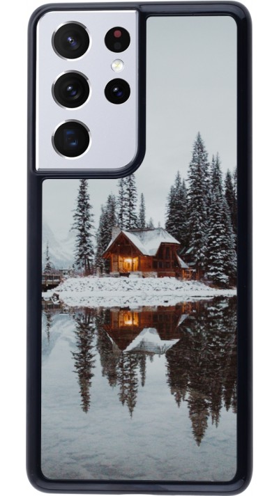 Samsung Galaxy S21 Ultra 5G Case Hülle - Winter 25 Winter house forest afternoon