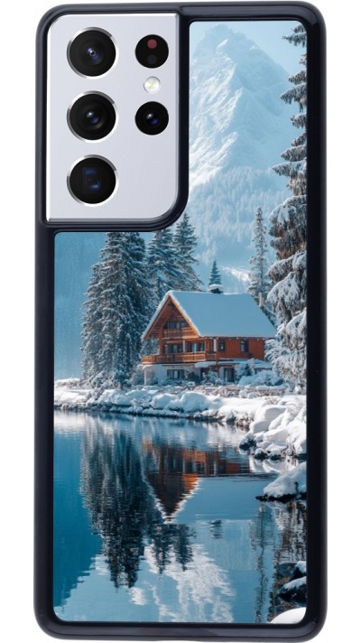 Samsung Galaxy S21 Ultra 5G Case Hülle - Winter 25 Winter house forest day
