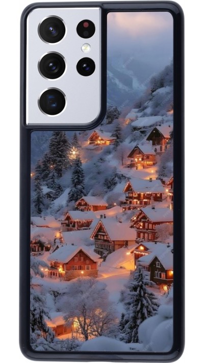Samsung Galaxy S21 Ultra 5G Case Hülle - Winter 25 Winter snowy village