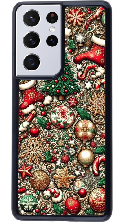 Samsung Galaxy S21 Ultra 5G Case Hülle - Weihnachten 2023 Mikromuster
