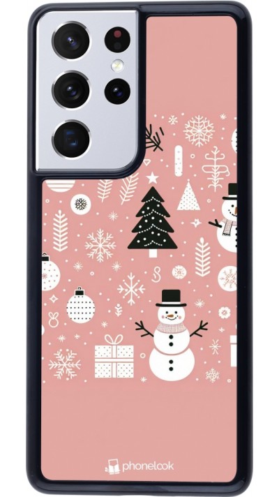 Samsung Galaxy S21 Ultra 5G Case Hülle - Weihnachten 2024 Rose Schneemann Weihnachten