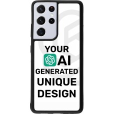 Samsung Galaxy S21 Ultra 5G Case Hülle - Silikon schwarz 100% einzigartig erstellt dank Deiner Kreativität und künstlicher Intelligenz (KI)