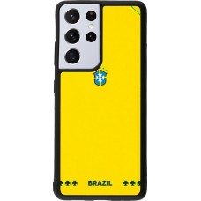 Samsung Galaxy S21 Ultra 5G Case Hülle - Silikon schwarz Brasilien 2026 personalisierbares Fussballtrikot