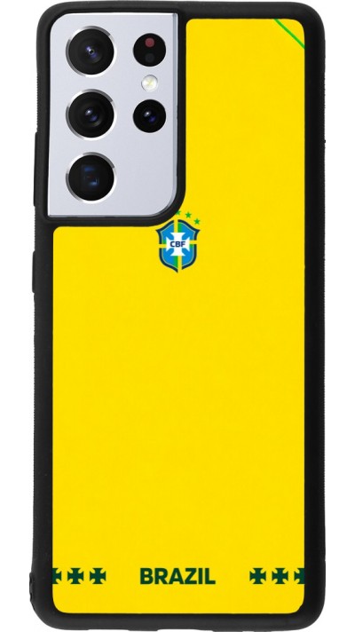 Samsung Galaxy S21 Ultra 5G Case Hülle - Silikon schwarz Brasilien 2026 personalisierbares Fussballtrikot