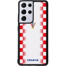 Samsung Galaxy S21 Ultra 5G Case Hülle - Silikon schwarz Kroatien 2026 personalisierbares Fussballtrikot