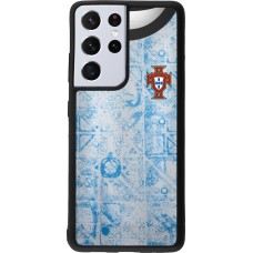 Samsung Galaxy S21 Ultra 5G Case Hülle - Silikon schwarz Portugal Away personalisierbares Fussballtrikot