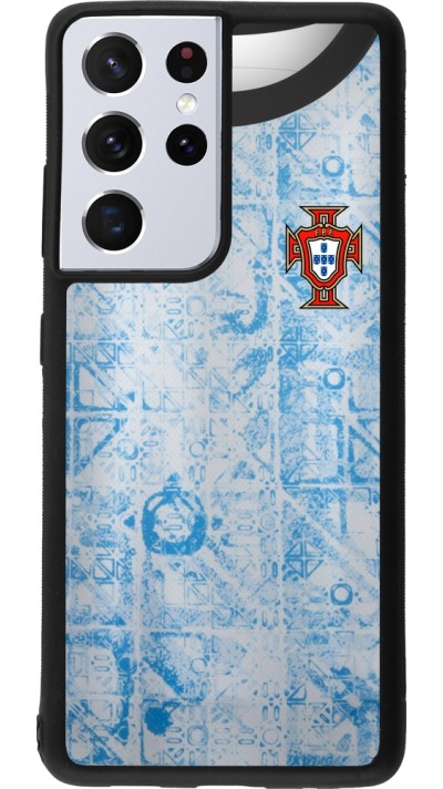 Samsung Galaxy S21 Ultra 5G Case Hülle - Silikon schwarz Portugal Away personalisierbares Fussballtrikot