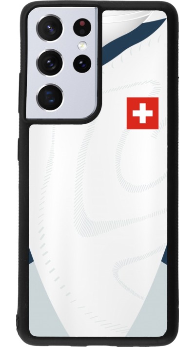 Samsung Galaxy S21 Ultra 5G Case Hülle - Silikon schwarz Schweiz Away personalisierbares Fussballtrikot