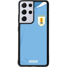 Samsung Galaxy S21 Ultra 5G Case Hülle - Silikon schwarz Uruguay 2022 personalisierbares Fussballtrikot