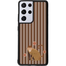 Samsung Galaxy S21 Ultra 5G Case Hülle - Silikon schwarz Monkey with stripes