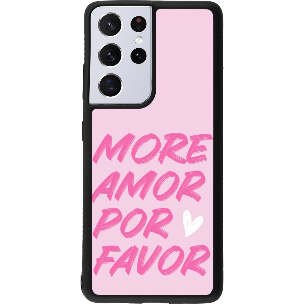 Samsung Galaxy S21 Ultra 5G Case Hülle - Silikon schwarz More amor porfavor