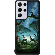 Samsung Galaxy S21 Ultra 5G Case Hülle - Silikon schwarz Paradies der exotischen Tiere
