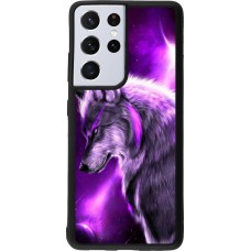 Hülle Samsung Galaxy S21 Ultra 5G - Silikon schwarz Purple Sky Wolf