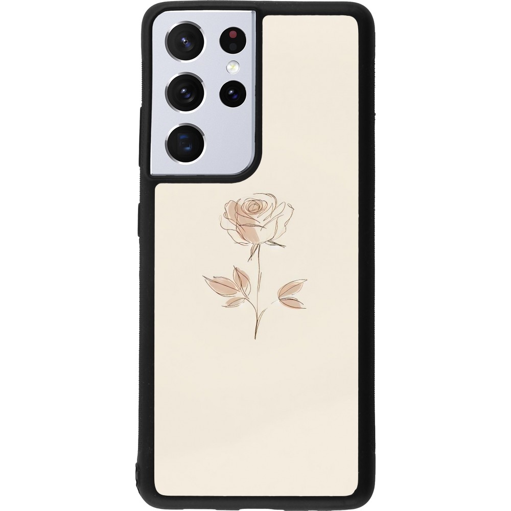 Samsung Galaxy S21 Ultra 5G Case Hülle - Silikon schwarz Rosa Sand Minimalistisch