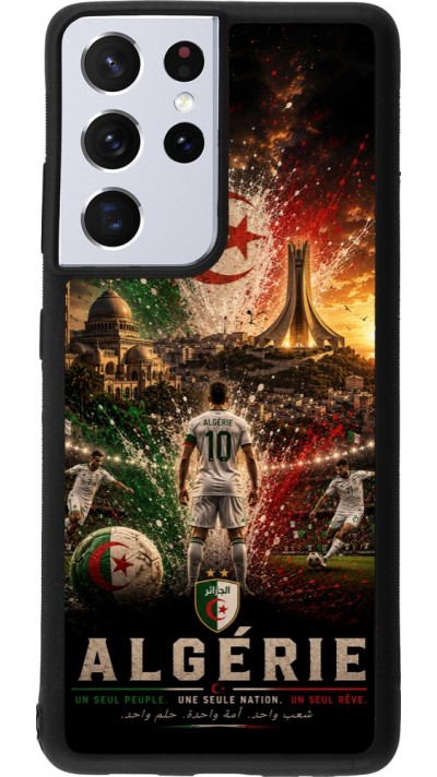 Samsung Galaxy S21 Ultra 5G Case Hülle - Silikon schwarz Fussball Algerien splash 2026