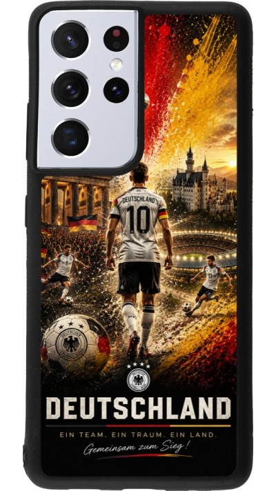 Samsung Galaxy S21 Ultra 5G Case Hülle - Silikon schwarz Fussball Deutschland splash 2026