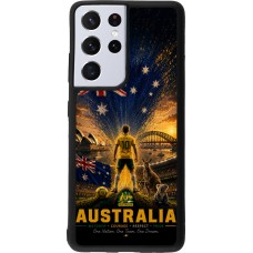 Samsung Galaxy S21 Ultra 5G Case Hülle - Silikon schwarz Fussball Australien splash 2026