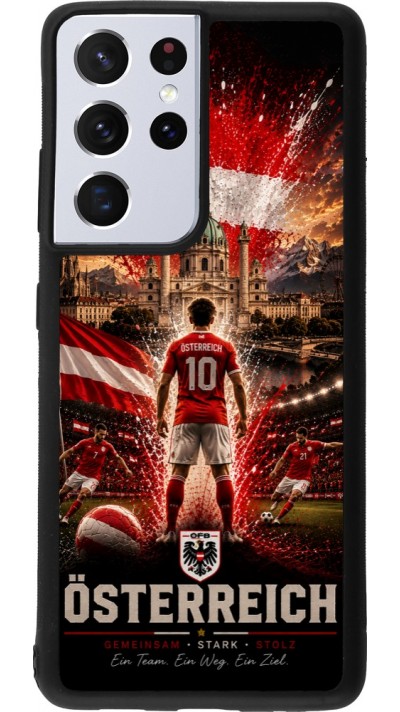 Samsung Galaxy S21 Ultra 5G Case Hülle - Silikon schwarz Fussball Österreich splash 2026