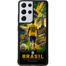 Samsung Galaxy S21 Ultra 5G Case Hülle - Silikon schwarz Fussball Brasilien splash 2026