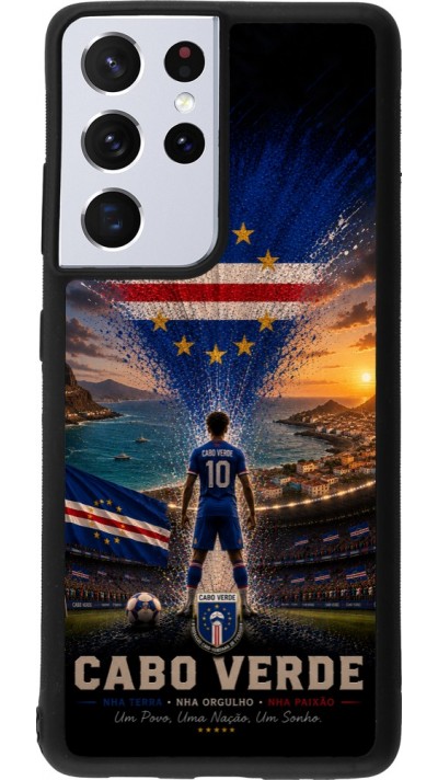Samsung Galaxy S21 Ultra 5G Case Hülle - Silikon schwarz Fussball Kap Verde splash 2026