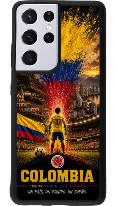 Samsung Galaxy S21 Ultra 5G Case Hülle - Silikon schwarz Fussball Kolumbien splash 2026