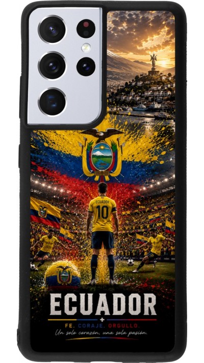 Samsung Galaxy S21 Ultra 5G Case Hülle - Silikon schwarz Fussball Ecuador splash 2026