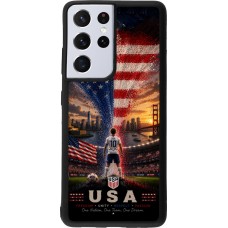 Samsung Galaxy S21 Ultra 5G Case Hülle - Silikon schwarz Fussball Vereinigten Staaten splash 2026