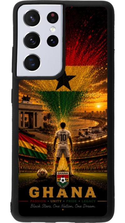 Samsung Galaxy S21 Ultra 5G Case Hülle - Silikon schwarz Fussball Ghana splash 2026