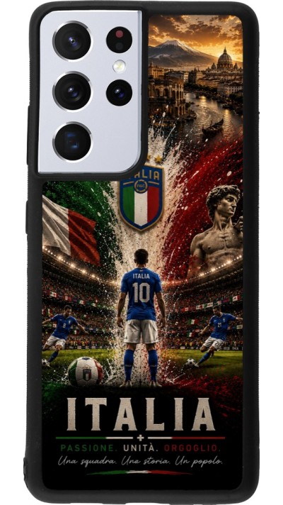 Samsung Galaxy S21 Ultra 5G Case Hülle - Silikon schwarz Fussball Italien splash 2026