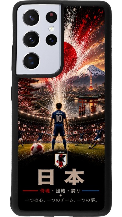 Samsung Galaxy S21 Ultra 5G Case Hülle - Silikon schwarz Fussball Japan splash 2026