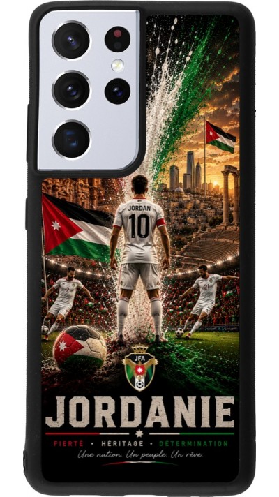 Samsung Galaxy S21 Ultra 5G Case Hülle - Silikon schwarz Fussball Jordanien splash 2026