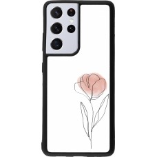Samsung Galaxy S21 Ultra 5G Case Hülle - Silikon schwarz Spring 23 minimalist flower