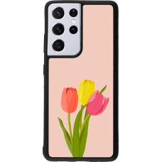 Samsung Galaxy S21 Ultra 5G Case Hülle - Silikon schwarz Spring 23 tulip trio