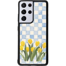 Samsung Galaxy S21 Ultra 5G Case Hülle - Silikon schwarz Blue vichy tulips 2026