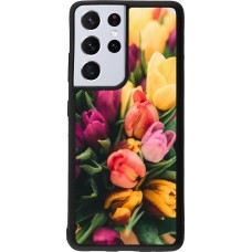 Samsung Galaxy S21 Ultra 5G Case Hülle - Silikon schwarz Bouquet of tulips 2026
