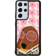 Samsung Galaxy S21 Ultra 5G Case Hülle - Silikon schwarz Dog with newspaper 2026