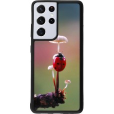 Samsung Galaxy S21 Ultra 5G Case Hülle - Silikon schwarz Ladybird on a mushroom 2026