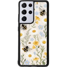 Samsung Galaxy S21 Ultra 5G Case Hülle - Silikon schwarz Pattern bees 2026