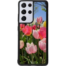 Coque Samsung Galaxy S21 Ultra 5G - Silicone rigide noir Tulips 2026
