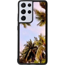 Samsung Galaxy S21 Ultra 5G Case Hülle - Silikon schwarz Summer 2023 palm tree vibe