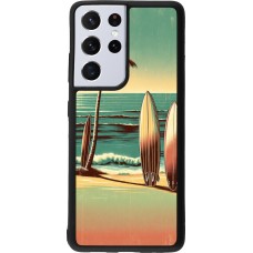 Samsung Galaxy S21 Ultra 5G Case Hülle - Silikon schwarz Surf Paradise