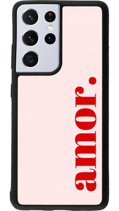 Samsung Galaxy S21 Ultra 5G Case Hülle - Silikon schwarz Valentine 2024 amor
