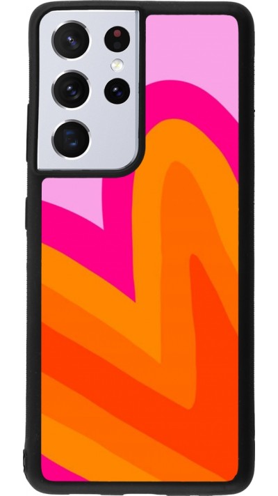 Samsung Galaxy S21 Ultra 5G Case Hülle - Silikon schwarz Valentine 2024 heart gradient