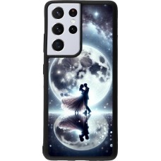 Samsung Galaxy S21 Ultra 5G Case Hülle - Silikon schwarz Valentin 2024 Liebe unter dem Mond